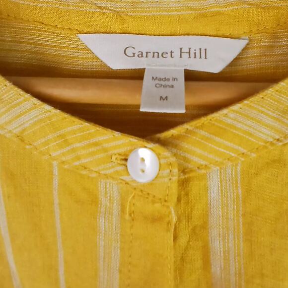 Garnet Hill SZ M European Flax Linen High-Low Midi Cover-Up Dress Pockets - Picture 5 of 6